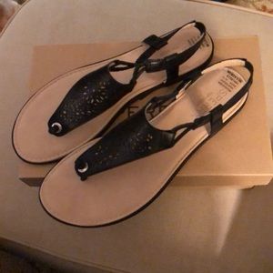 Sperry black leather sandals BRAND NEW/NEVER WORN